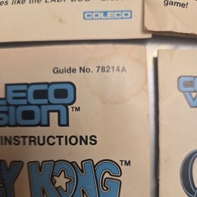 Colecovision Coleco 8 Game Manual Lot Catridge Instructions- Smurf, Donkey Kong