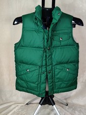 Lands' End Kids Size M 10/12 Down Puffer Vest Full Zip Snap Pockets