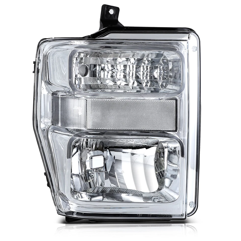 Chrome For 2008-2010 Ford F-250 F-350 F-450 F-550 Super Duty Headlights Assembly - Image 3 of 4