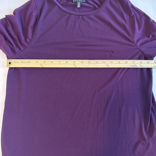 Haut femme Eloquii taille 14 violet manches longues transparentes équipage décontracté carrière - Photo 10/11