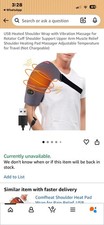 Electric Heated Vibration Shoulder Massager Wrap Rotator Cuff Brace Relief Pain