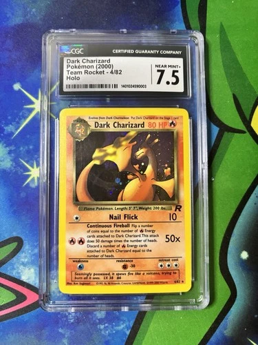 2000 Pokemon Team Rocket Dark Charizard Holo #4/82 CGC 7.5