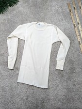 J.E. Morgan Long Johns Shirt Mens Medium White Thermal Undershirt Made USA