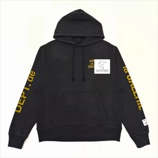 GOTOFREE BLACK GD WASHED HIGH STREET HOODIE HOODED PULLOVER JUMPER SWEATSHIRT