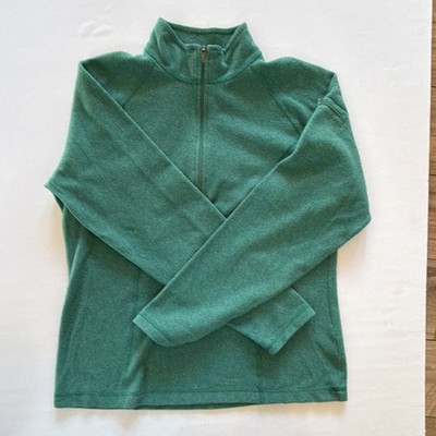 L.L.Bean Fleece 1/4 Zip Mock Neck Green Women's Long Sleeve Pullover S
