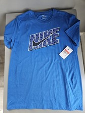Nike Men's T-Shirt Athletic Logo Swoosh Printed Active Short Sleeve Tee blue