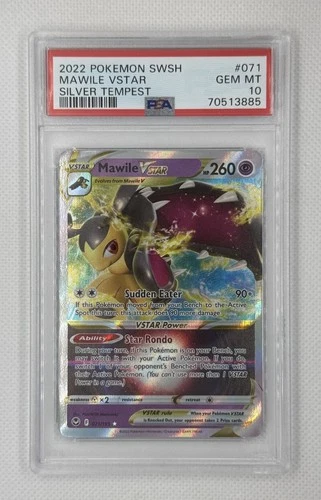 2022 POKEMON SILVER TEMPEST MAWILE VSTAR #071 PSA 10 GEM MINT ULTRA RARE