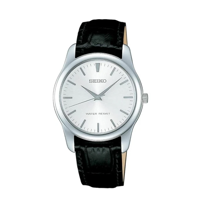 Reloj para hombre SEIKO Spirit SCXP031 cuarzo esfera plateada cuero negro JDM nuevo Japón