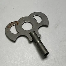 Antique Iron Ornate Clock Winding Key Size 3/16th Shaft 2.25" Long by 1-1/2"  #8