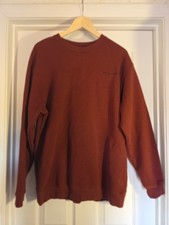 Columbia Men's Hart Mountain II Crew sweatshirt red rust Cotton Blend Size Large