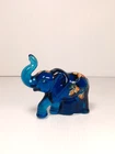 Fenton Lenox "Indigo The Elephant" Blue Cobalt Glass Art Figure Hand Painted