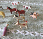 14 Antique Erzgebirge Hand Carved Wood Animals & 1 Figure -Noah's Ark or Village — photo 8