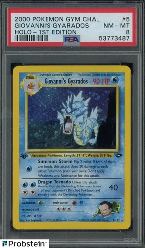 2000 Pokemon Gym Challenge 1st Edition #5 Giovanni's Gyarados PSA 8 NM-MT