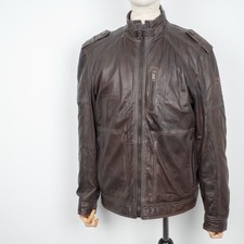 STRELLSON Mens Brown Genuine Lampo Full-Zip L...