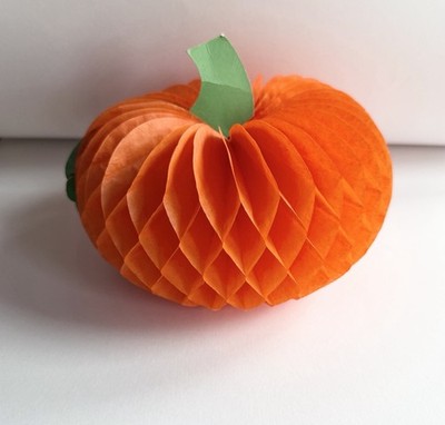 Vintage HALLOWEEN BEISTLE HONEYCOMB Orange Pumpkin Fall Decoration