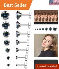7 Pairs 20G Hypoallergenic Flat Back Stud Earrings - Comfort Style for All