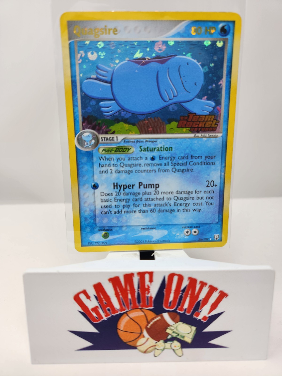 Pokemon Quagsire 26/109 Reverse Holo Rare Stamped EX Team Rocket Returns HP sc