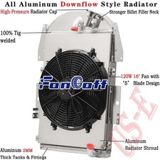 3 Row Aluminum Radiatorshroud Fan Fi2024t 1934-1936 Chevy Pickup Truck 3.4l Mt