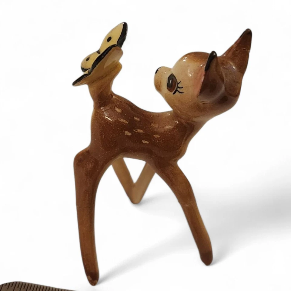 Винтажная фигурка бабочки Disney Bambi керамика Evan K. Shaw 1940-е отремонтированные ноги - Изображение 2 из 4