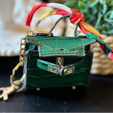 Luxury Green Mini Handbag, Bag Charm/Keychains-NWOT