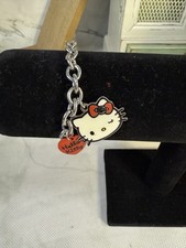 Rare Vintage Hello Kitty Girl 7  Bracelet 2 Charms Sanrio Red J19