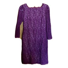 Adrianna Papell Cocktail Sheath Dress Womens 8 Multicolor Lace Overlay Evening