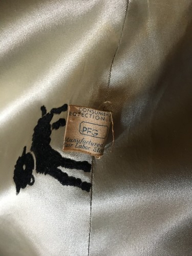 1940s THE House of Erdrich L Black 100% Virgin Wool Swing Jacket Faux Fur Trim - Picture 17 of 17