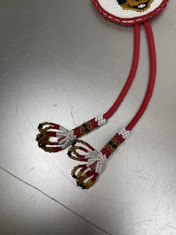 Corbata Bolo Vintage Disney Mickey Mouse Completamente Cuentas Rojo Occidental Niños Foto 3 de 4