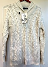 Brand New Merino Aran Crafts Wool,Cream color,sz M Shawl Neck Sustainable Y2K