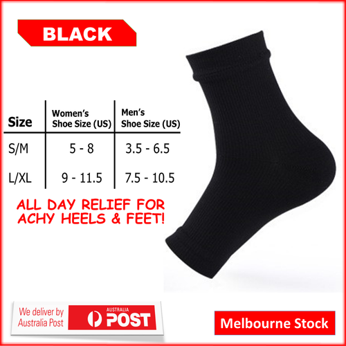 2 Pair Foot Sleeve Plantar Fasciitis Compression Socks Achy Swelling Heel Ankle - Picture 20 of 21