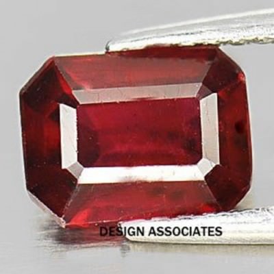RUBY 7 x 5 MM EMERALD CUT EARTH MINED AND TREATED BEAUTIFUL COLOR