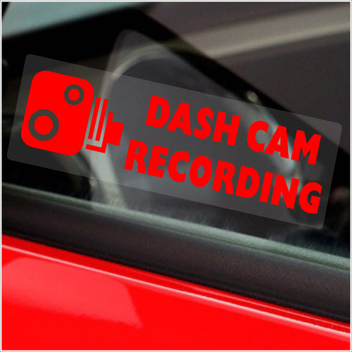 5 x Dash Cam Recording RED Internal Stickers Car Van Taxi Warning Camera CCTV