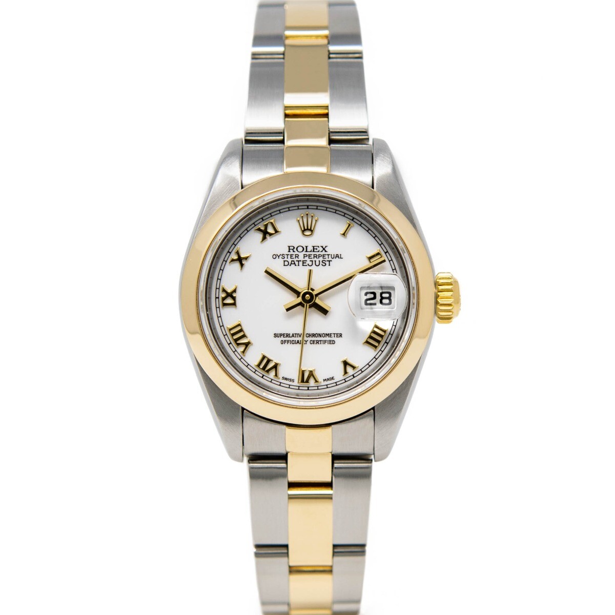 Rolex Lady-Datejust Steel & Yellow Gold 79163 White Roman, Oyster - Pre-owned