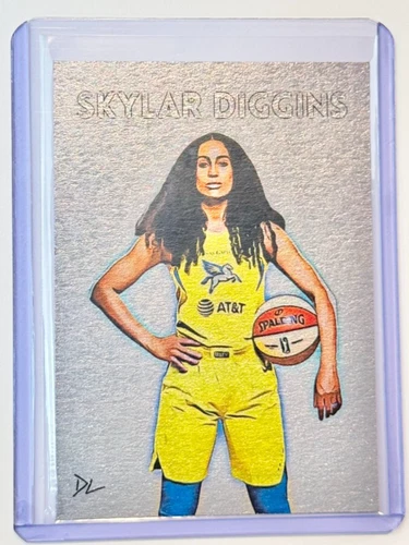 Skylar Diggins Platinum Plated Artist Signed "Dallas Wings" Trading Card 1/1 - product listing photo