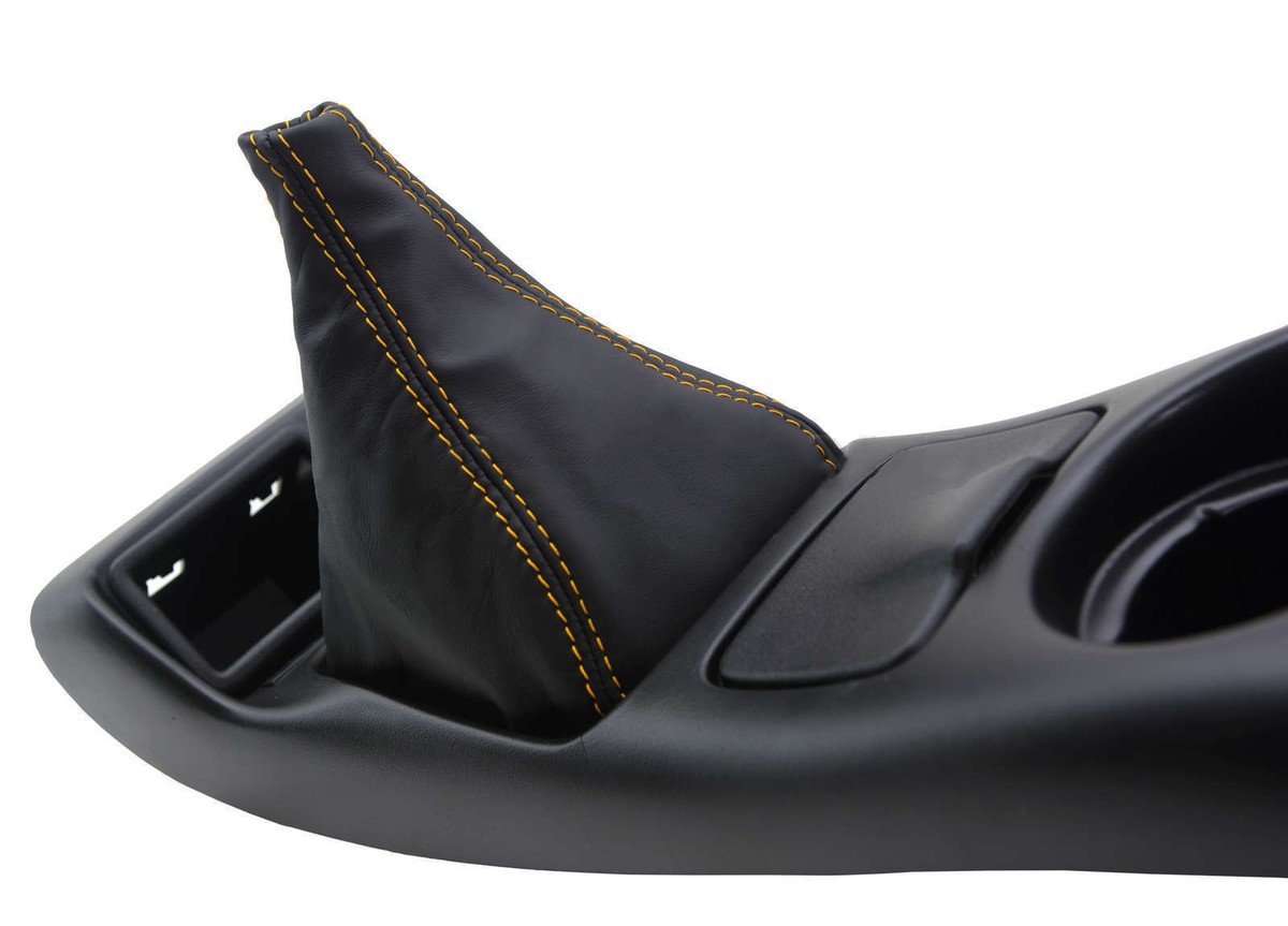 FOR PONTIAC FIREBIRD CHEVROLET CAMARO 97-02 SHIFT BOOT BLACK LEATHER BLUE STITCH