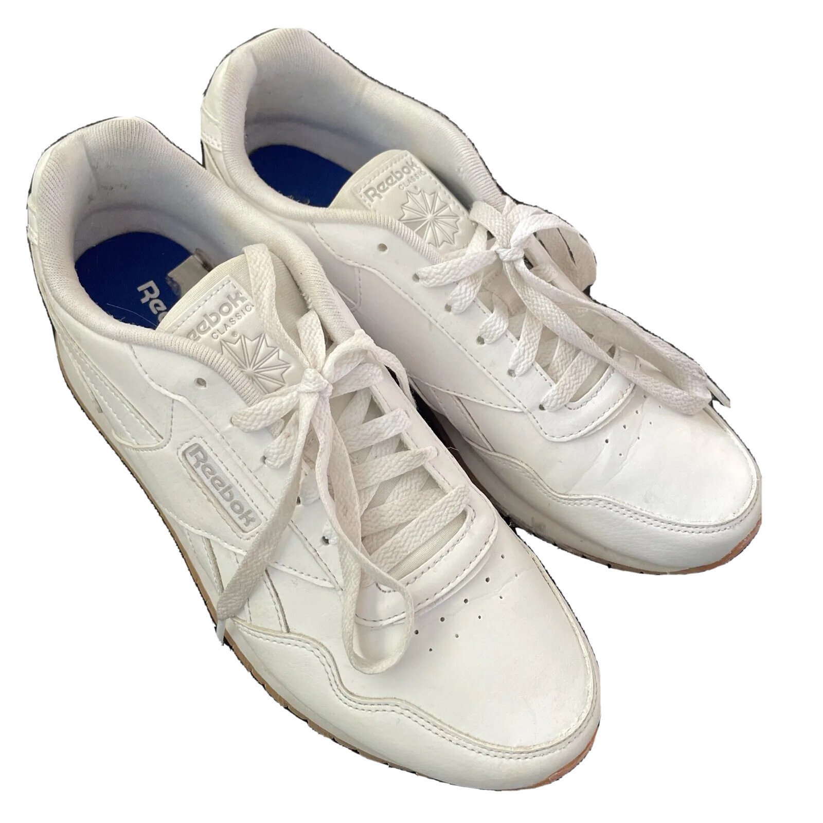 SAOLA Sneakers basse Reebok bianche in pelle suola in gomma stringata top da donna taglia 9