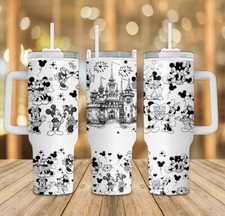 Handmade 40oz Stainless Steel Tumbler -Valentine~Heart~Mickey Mouse~Love~Gift