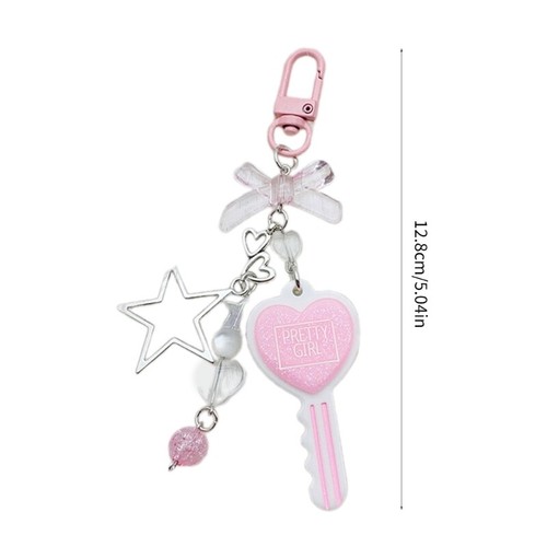 Key Star Bowknot Charm Keychains Sweet Pendant Keyring Hanging Decoration - Zdjęcie 8 z 8