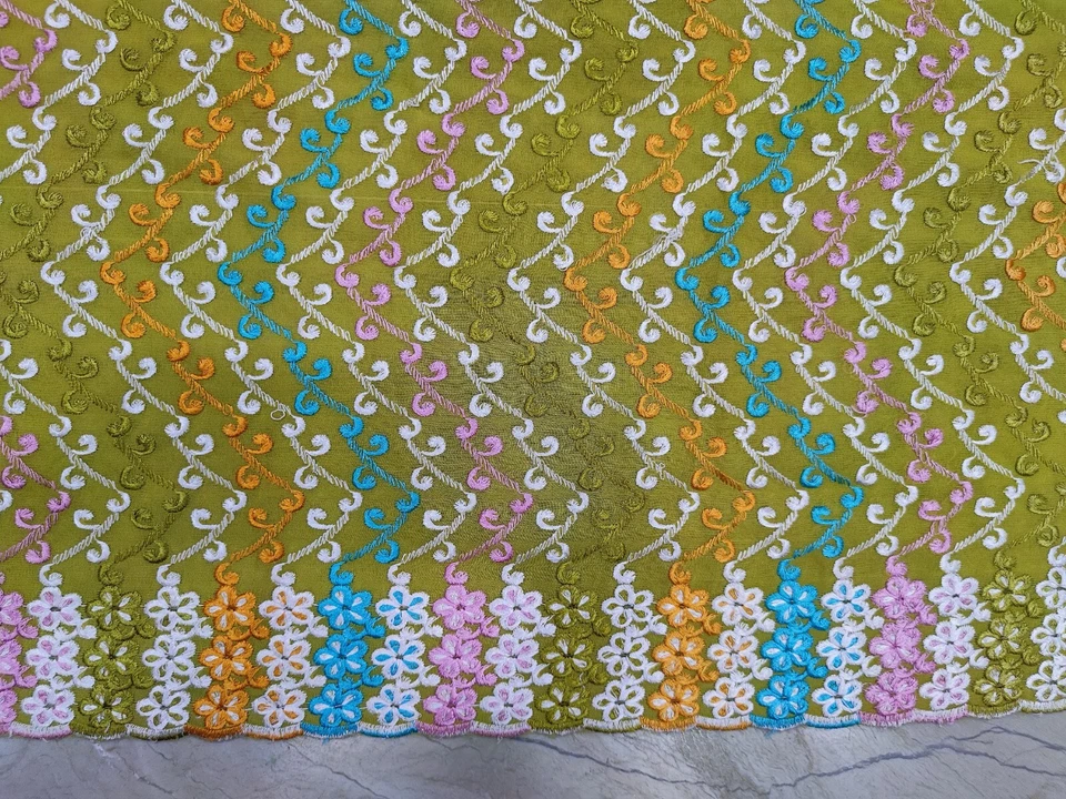 Écharpe longue indienne exotique dupatta paillettes broderie main voile Georg... - Photo 4/4