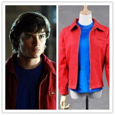 Smallville Superhero Clark Kent Red Daily Jacket Coat Cosplay Costume Customize
