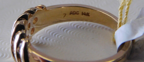 NEW Genuine Stucky 14kt Yellow Gold 1/4 CT Genuine Diamond Band Size 5.75, 3.5 g - Picture 6 of 7