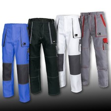 Men WORK TROUSERS Pants Painters Decorators White, Black, Blue, Grey - Cotton.