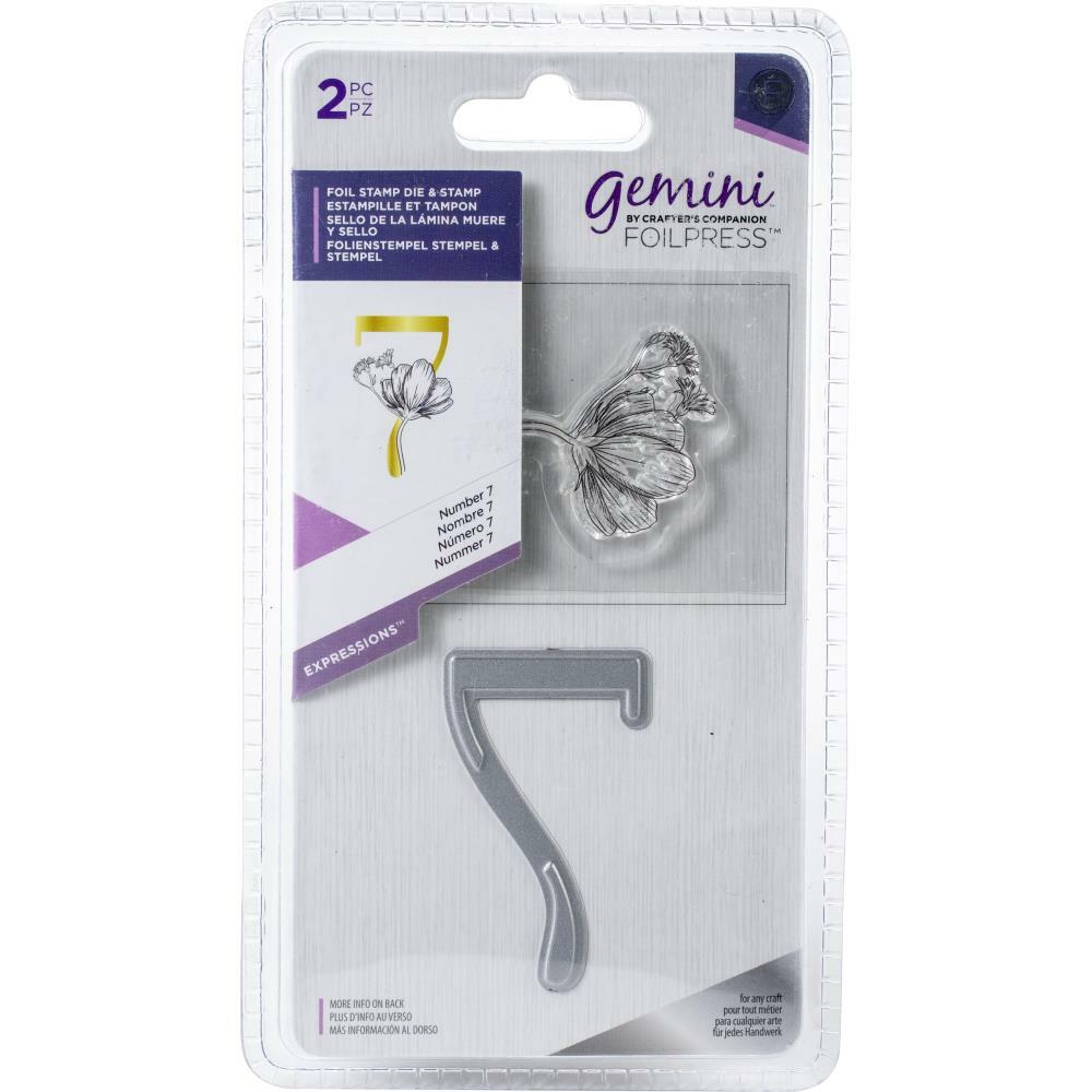 Gemini FOILPRESS Expressions Large Stamp and Die Set - Number 7 GEM-FSST-EXP-7