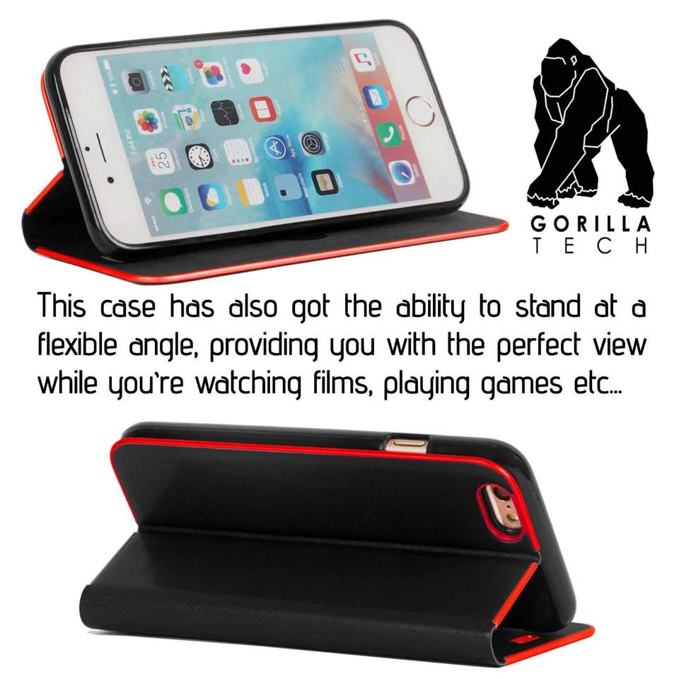 Gorilla Tech Ultra Slim Book Magnetic Flip Cover Leather Case for iPhone Galaxy - Image 4 of 4