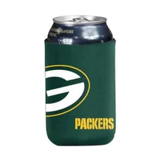 Green Bay Packers Can or Bottle Cooler, NFL Coozie Koozie Oversized Logo