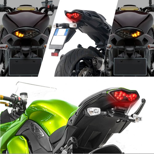 Luz trasera LED integrada señal de giro de freno para KAWASAKI Z1000 ZX1000 KLE 650 - Imagen 14 de 14