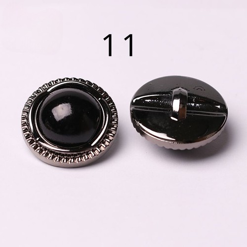 7Pcs 21mm Black Round Buttons Metal Loop DIY Sewing for Trench Coat Jacket - Picture 26 of 27