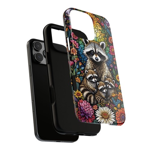 Colorful Raccoon iPhone Case, Tough Cases, Animal Lover Gift, Baby Racoons Cute - Picture 17 of 106