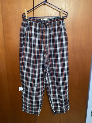 Men's Fruit Of The Loom Lounge Pants LG Multi Plaid Elastic Waist W/Drawstring