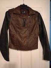 NEW Boy Meets Girls Polyurethane Purple/Black Girls Jacket- Size Medium